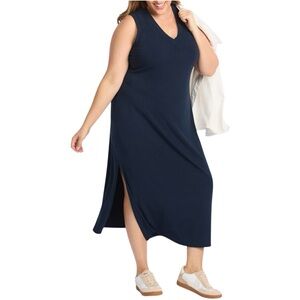 Nine Britton Navy Reilly V Neck Shift Dress Size 2X Stitch Fix NEW